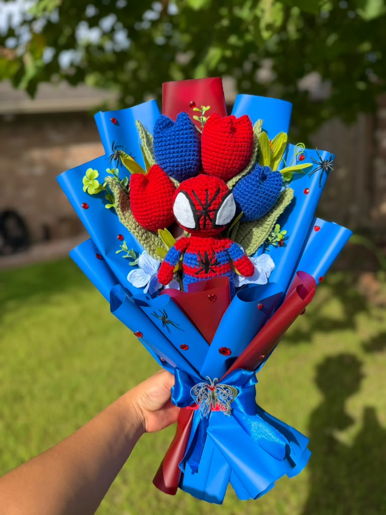 Spiderman tulips bouquet