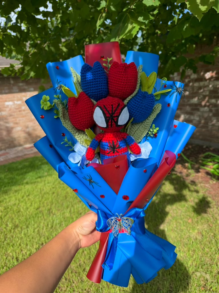 Spiderman tulips bouquet