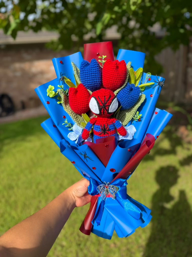 Spiderman tulips bouquet