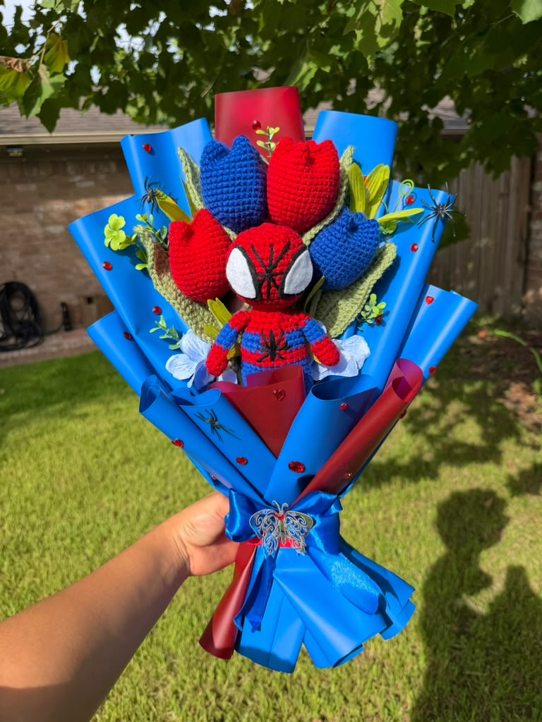 Spiderman tulips bouquet